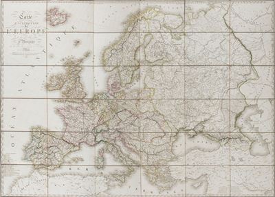 Carta murale dell'Europa, 1816, disegnata dal Congresso di Vienna