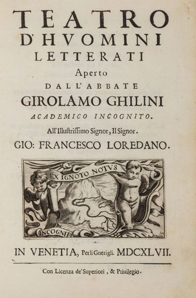Teatro d'huomini letterati, 1647