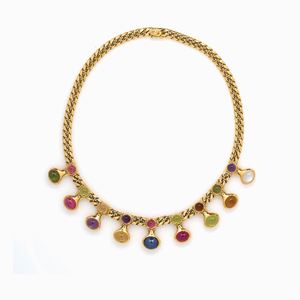 COLLANA IN ORO E GEMME DI COLORE FIRMATA
