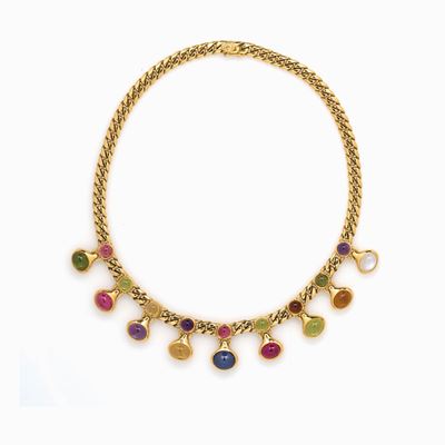 Collana in Oro e Gemme di Colore Firmata