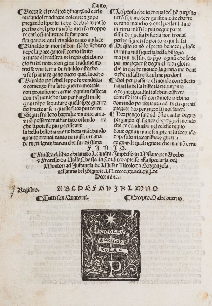 Pietro Durante - Libro chiamato Leandra, 1520