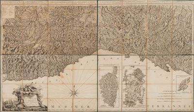Chaffrion, Carta topografica degli Stati della Repubblica di Genova, 1784, acquaforte e bulino