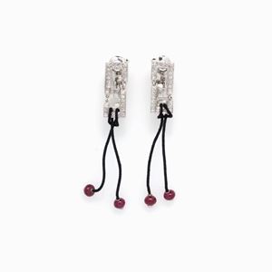 ORECCHINI IN DIAMANTI E RUBINI, COLLEZIO
