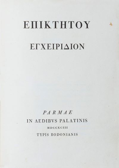 Bodoni, Epiktetou Encheiridion, 1793, edizione in folio