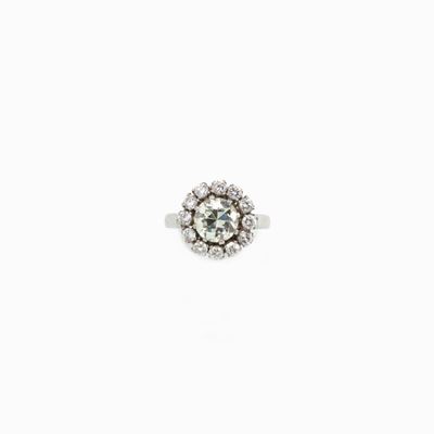 Anello in Diamanti in Oro Bianco con Dis