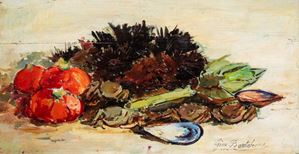 Ricci di mare, carciofo e pomodori