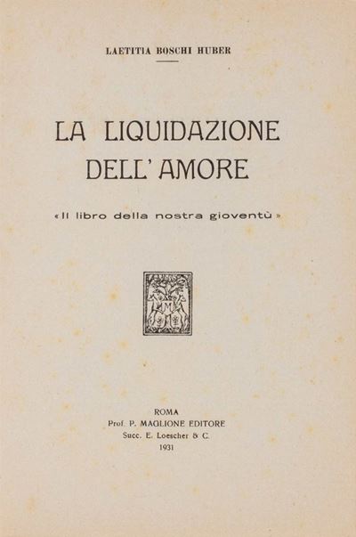 La liquidazione dell'amore, 1931, brossura editoriale