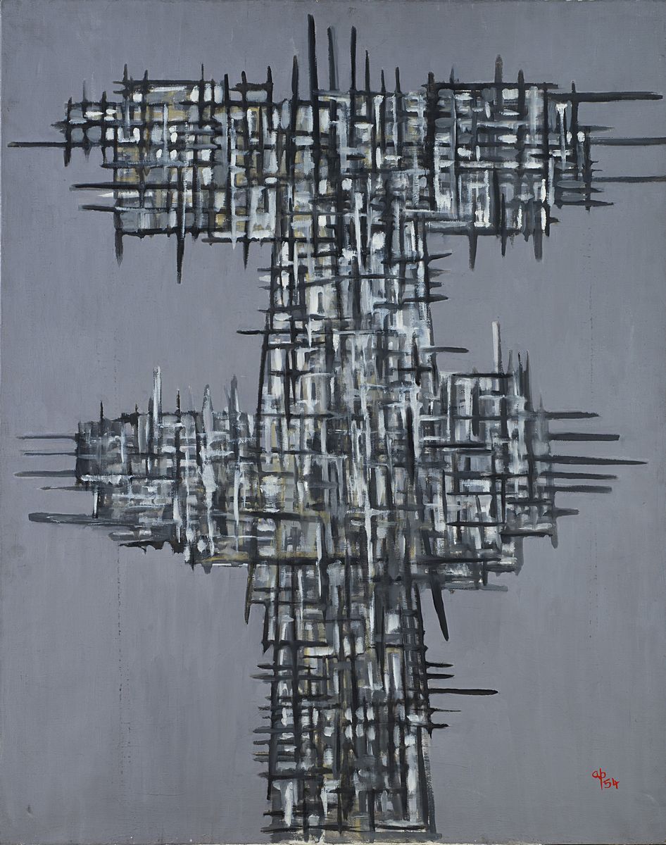 Achille Perilli - Io no (1954), olio su tela