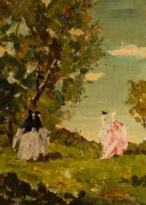 Costumed characters in the park