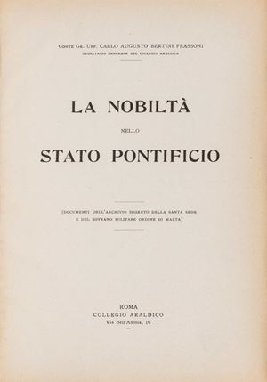 La nobiltà nello Stato Pontificio