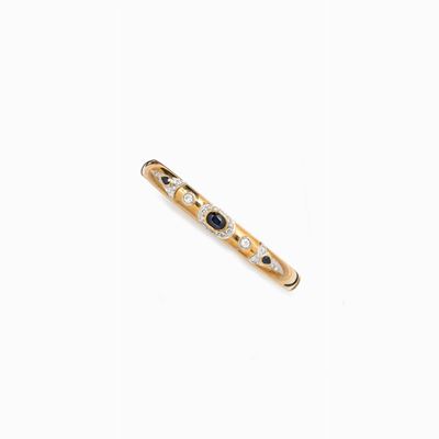 Bracciale Rigido in Oro Diamanti e Zaffi