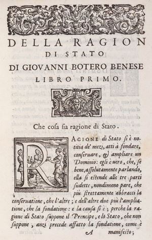Della ragion di Stato, Venezia, 1589
