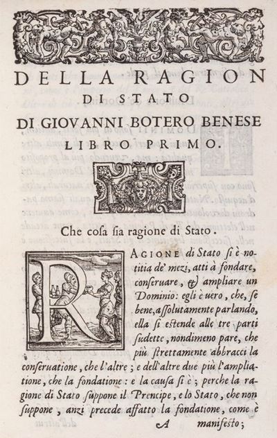 Botero, Della ragion di Stato, Edizione originale del 1589 con opere legate