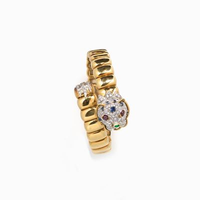 Bracciale in Oro con Testa di Pantera, L