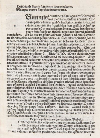 Passageriis, Flos testamentorum cum additionibus Petri de Unzola, 1490