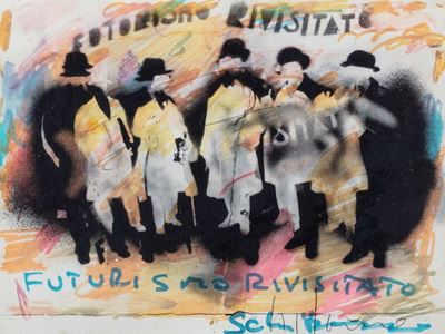 Futurismo rivisitato, pennarelli e grafite su stampa fotografica