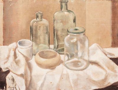 Natura Morta con Bottiglie