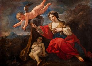 Scuola romana, secolo XVIII - Agar e Ismaele