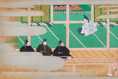 Scene di vita con dignitari e samurai, Scuola Tosa, periodo Edo, 5 opere