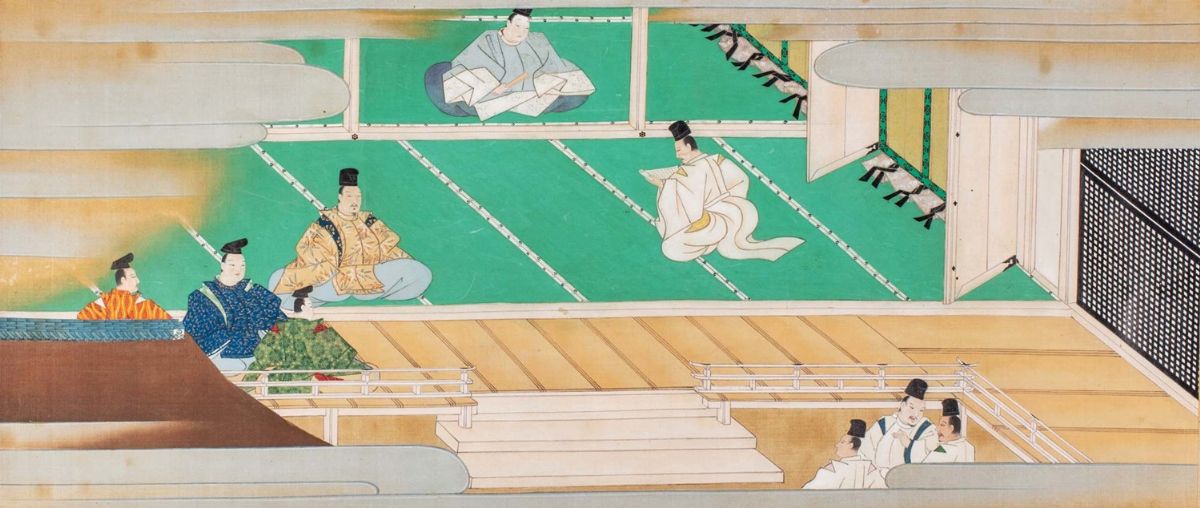 Giappone - Scene di vita con dignitari e samurai, Scuola Tosa, periodo Edo, 5 opere