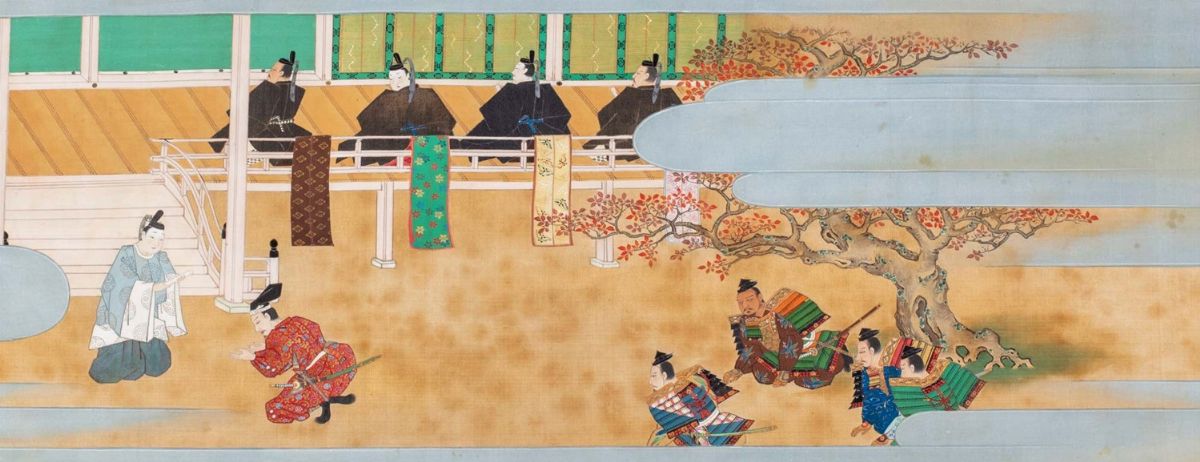 Giappone - Scene di vita con dignitari e samurai, Scuola Tosa, periodo Edo, 5 opere
