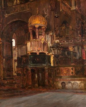 Venice, the pulpit of the basilica of San Marco