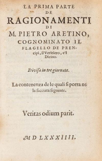 La prima (seconda) parte de ragionamenti - Divisa in tre giornate, 1650 ca.
