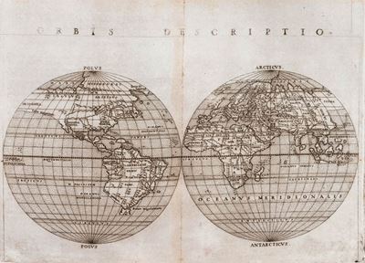 Tolomeo, Geographia Cl. Ptolemaei Alexandrini, tradotta da Wilibald Pirckheimer, edizione del 156...