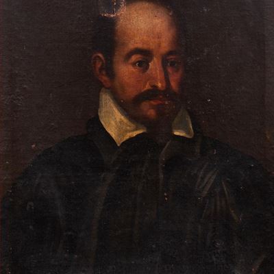 Ritratto di Gentiluomo, a Mezzo Busto in Abito Scuro con Colletto Bianco