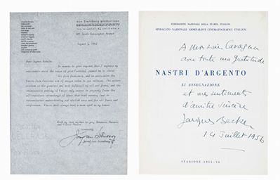 Brochure Nastri D'Argento XI, stagione 1955/56 con dedica autografa