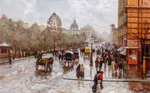 Naples, rainy day in Piazza Cavour