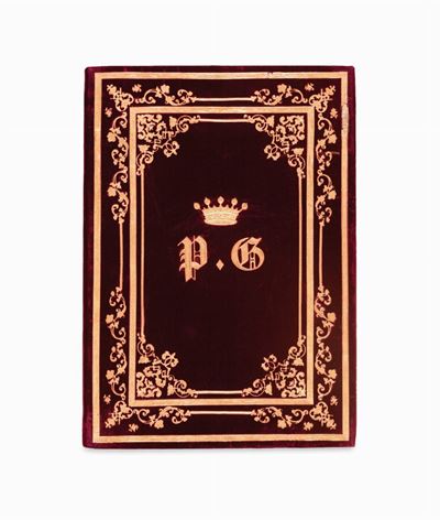 Velluto bordeaux decorato, XIX secolo