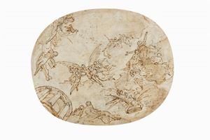 Study for a fresco with allegorical figures (recto and verso)