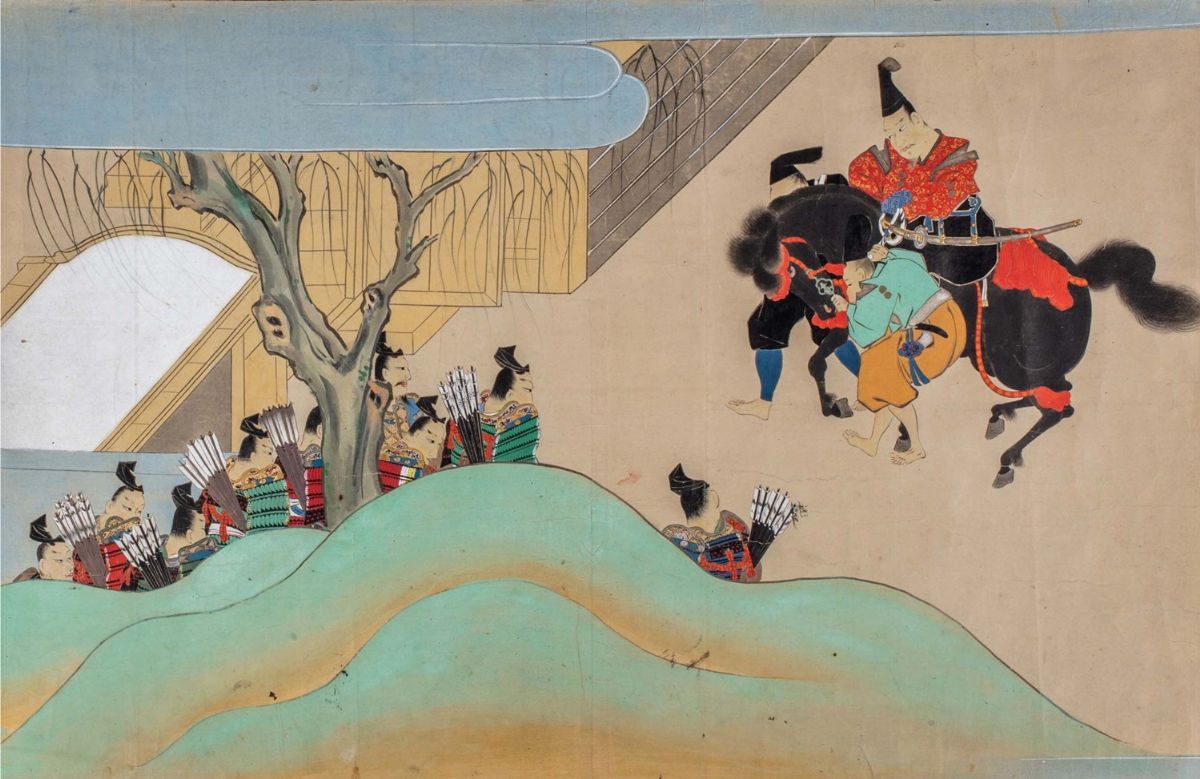 Giappone - Quattro dipinti su carta, Scuola Tosa, periodo Edo