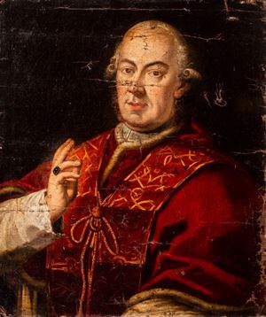 Half-length portrait of the Pope Pius VI blessing, born Giovanni Angelico Braschi, head of the Catholic Church from 1775 to 1779