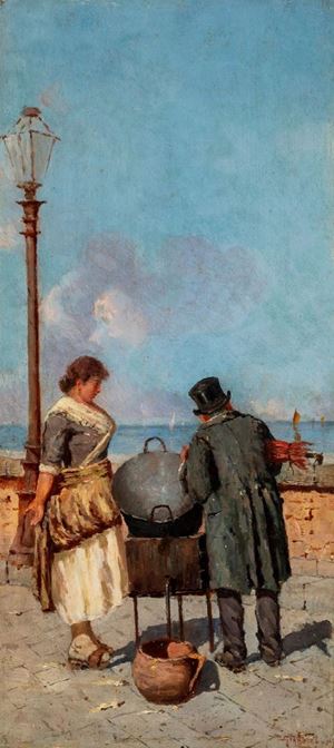 Napoli, la venditrice ambulante