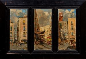 Naples, three life scenes mounted in a single frame