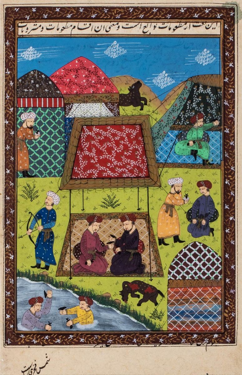 India - Persia - Miniatura su carta del XVIII secolo