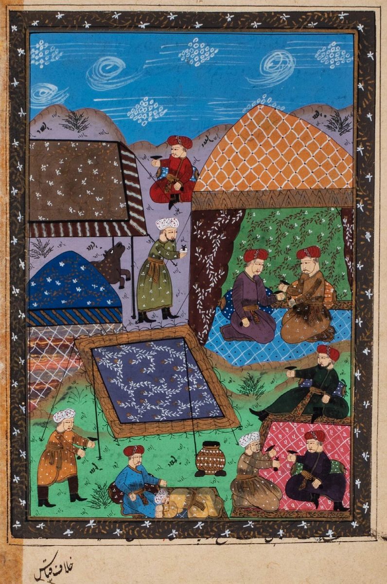 India - Persia - Miniatura su carta del XVIII secolo