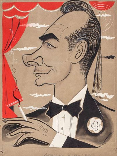 Disegno originale su cartoncino, china e acquerello