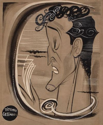 Vittorio Gassman, disegno originale