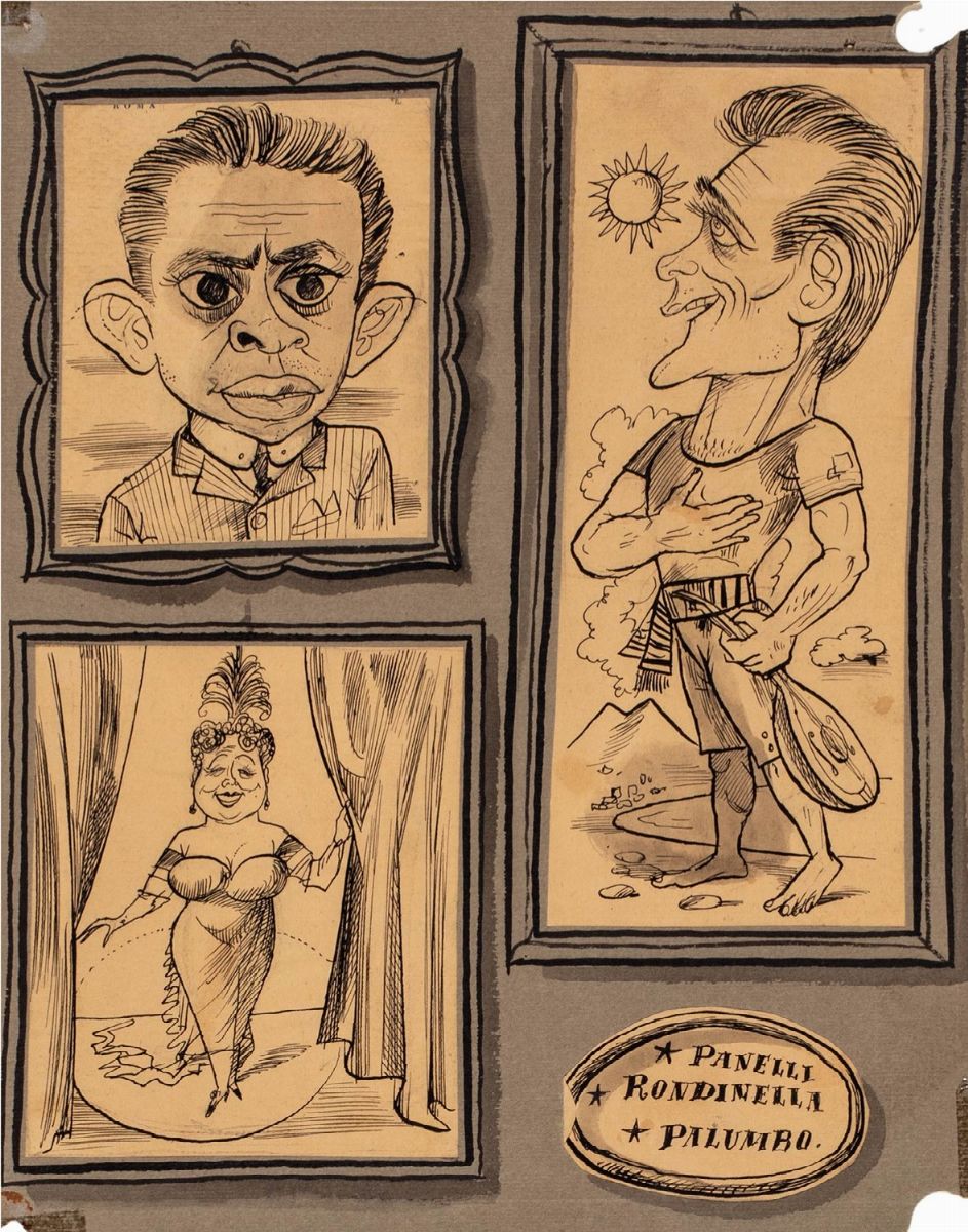 Michele Majorana - Caricature di Sandra Mondaini, Marisa Borroni e Liberace