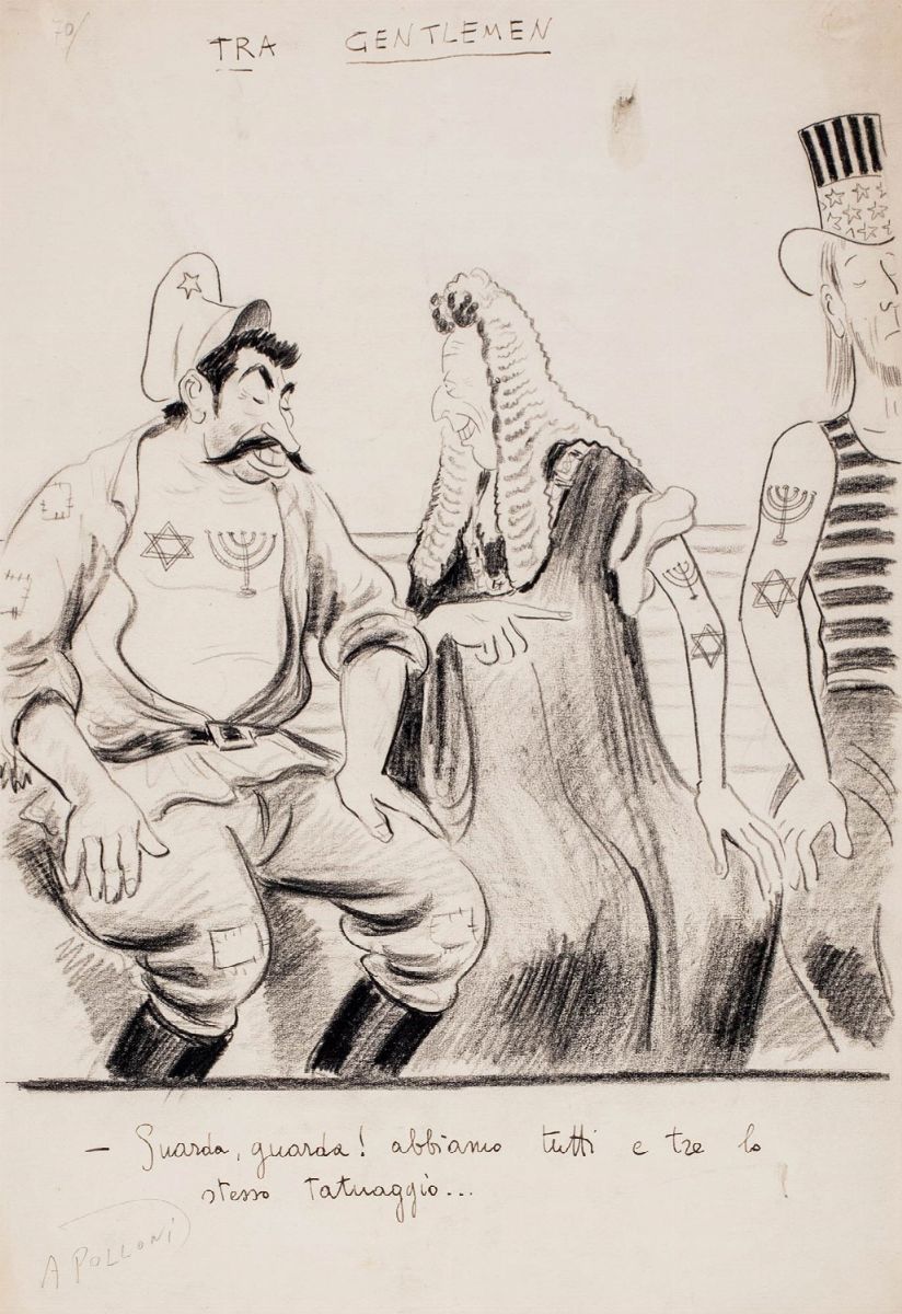 Livio Apolloni - Satira politica - 5 bozzetti satirici a carboncino su carta
