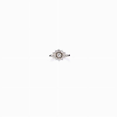 Anello in Diamanti in Oro Bianco con Gri
