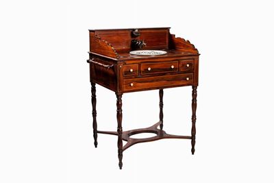 Mobile di bordo con lavabo in legno di coromandel, sec. XX