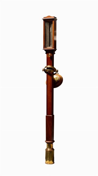 Torricelli, Barometro a tubo di vetro con struttura in legno, 1900