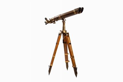 Officine Galileo, Cannocchiale binoculare con treppiede in legno, 1901