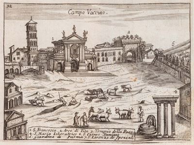 Roma di nuovo esattamente ricercata nel suo sito, 1703