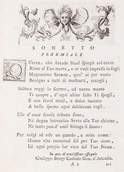 Arcangelo Casaletti, Adunanza del Arcadi per l'esaltazione alla dignità di Senatore di Roma, 1766