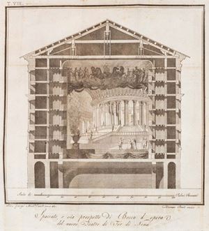 Descrizione istorica del teatro di Tor di Nona di Felice Giorgi architetto camerale dedicata a sua eccellenza il signor D. Pietro Gabrielli patrizio romano principe di Prossedi, Roccasecca, Pisterzo